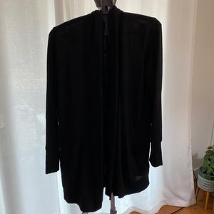 Black open front drape cardigan size xs